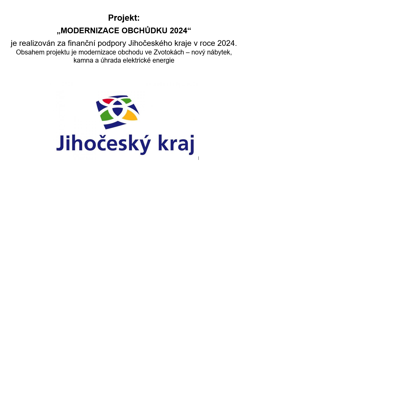 Modernizace obchůdku 2024