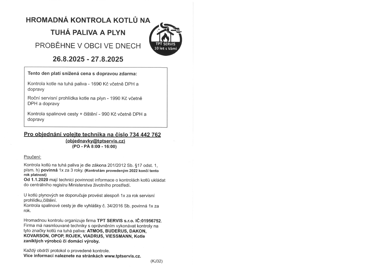 Kontrola kotlů na tuhá paliva 
